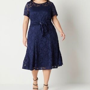 NWT Perception XL Navy blue Lace dress